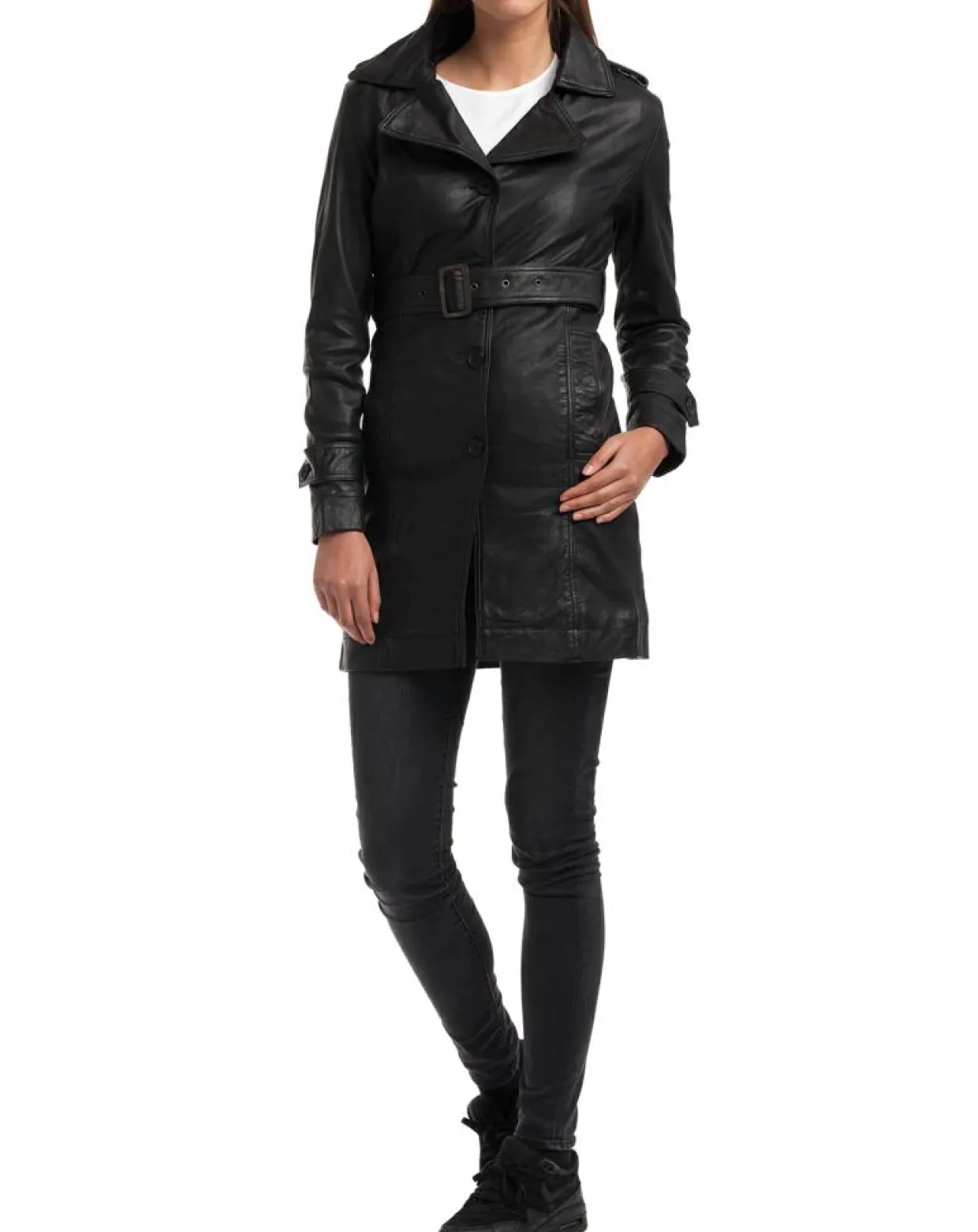 Veste en Cuir Elsa noire-Chyston Discount
