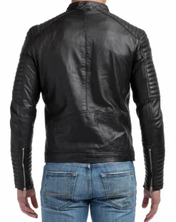 Veste en Cuir Emerino noire-Chyston