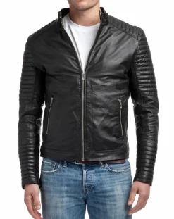 Veste en Cuir Emerino noire-Chyston