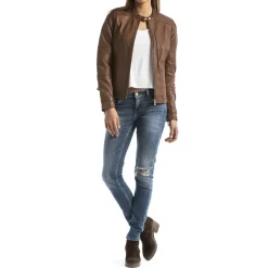 Femme Blue Wellford Vestes, Blousons^Veste en Cuir Euphrate cognac