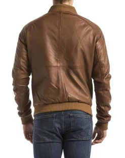 Homme Blue Wellford Vestes, Blousons^Veste en Cuir Eze cognac