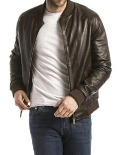 Veste en Cuir Eze marron-Blue Wellford Outlet