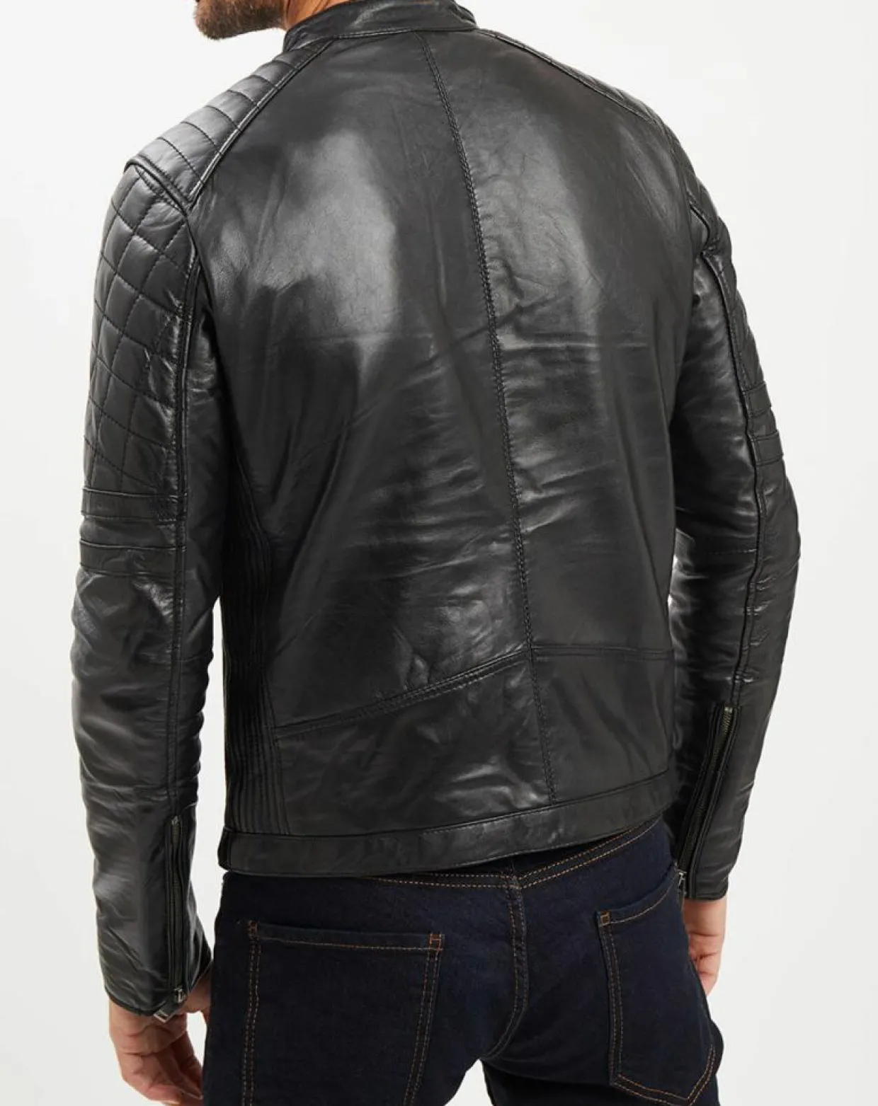 Veste en Cuir Flash noire-Chyston Hot