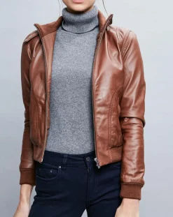 Veste en Cuir Gema cognac-Chyston Outlet