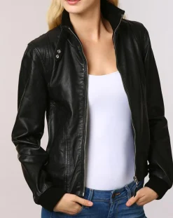 Veste en Cuir Gema noire-Chyston Sale