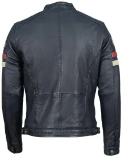 Homme Chyston Vestes, Blousons^Veste en Cuir Harty bleu marine