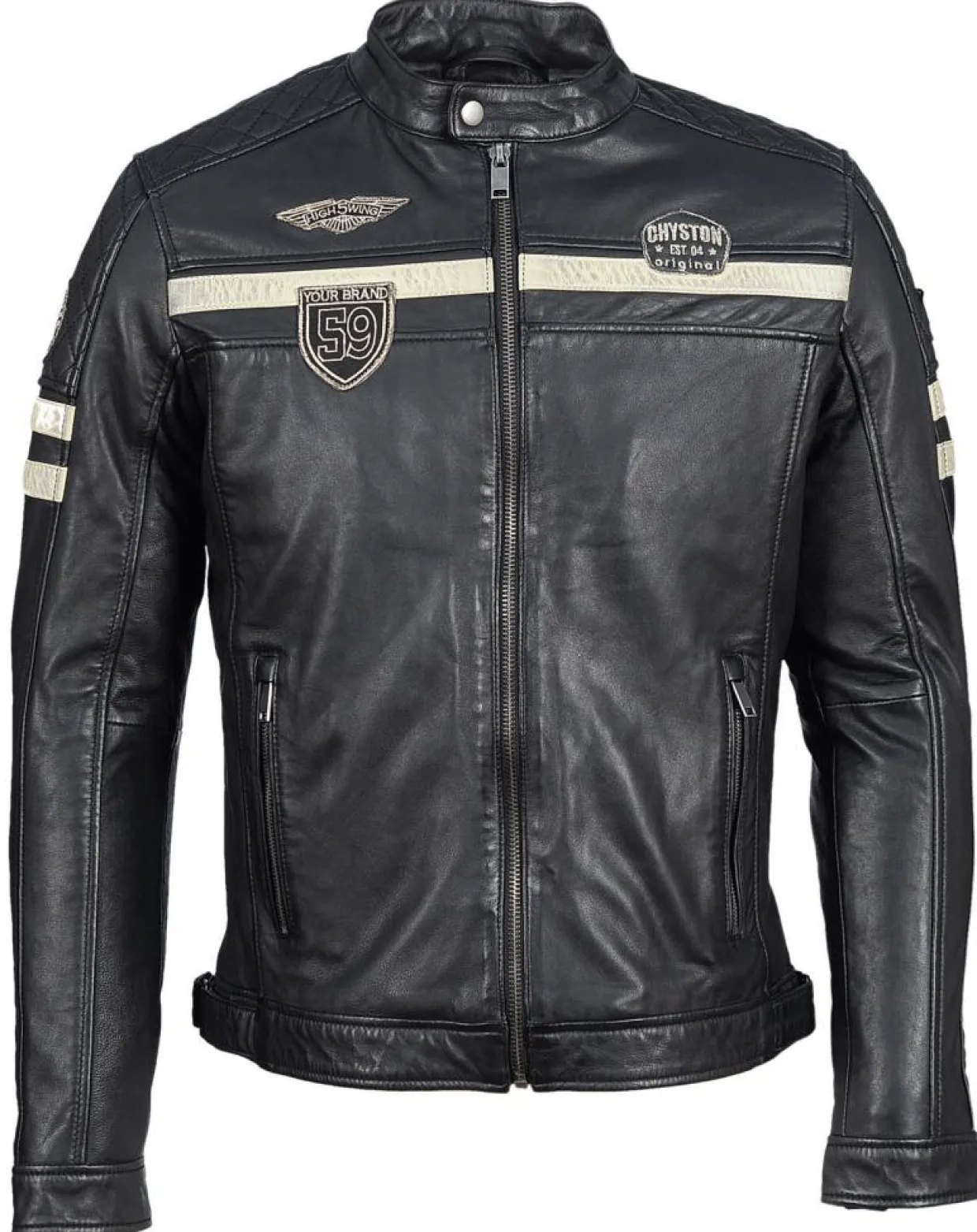 Homme Chyston Vestes, Blousons^Veste en Cuir Harty noire