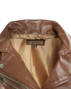 Veste en Cuir Hortence cognac-Chyston