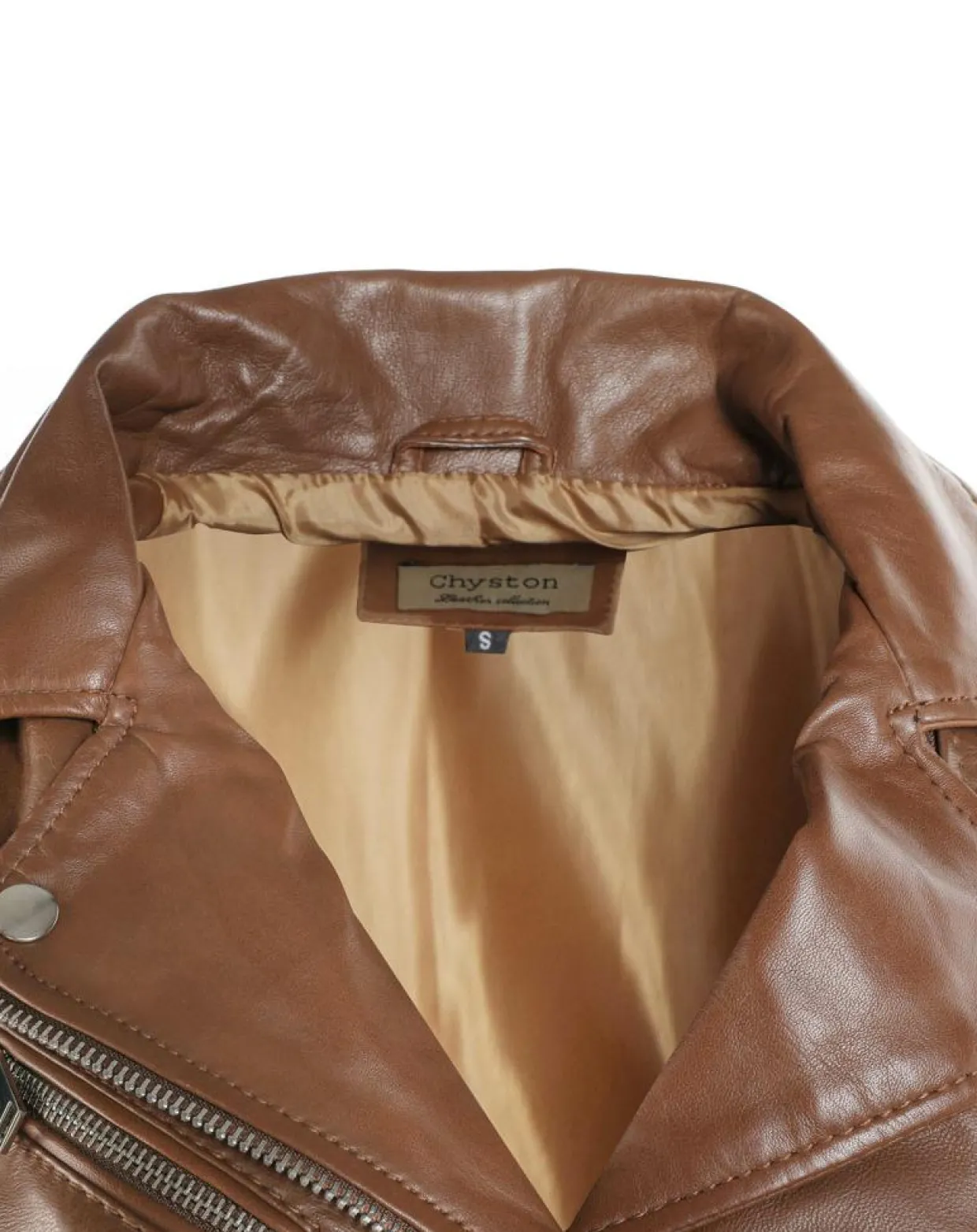 Veste en Cuir Hortence cognac-Chyston