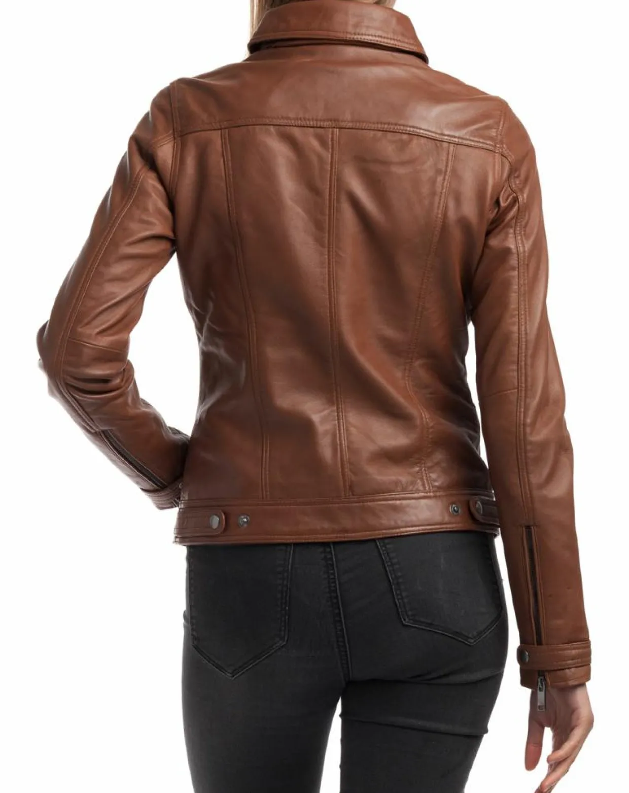 Femme Chyston Vestes, Blousons^Veste en Cuir Idaline cognac