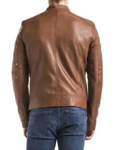 Homme Blue Wellford Vestes, Blousons^Veste en Cuir Idannus cognac