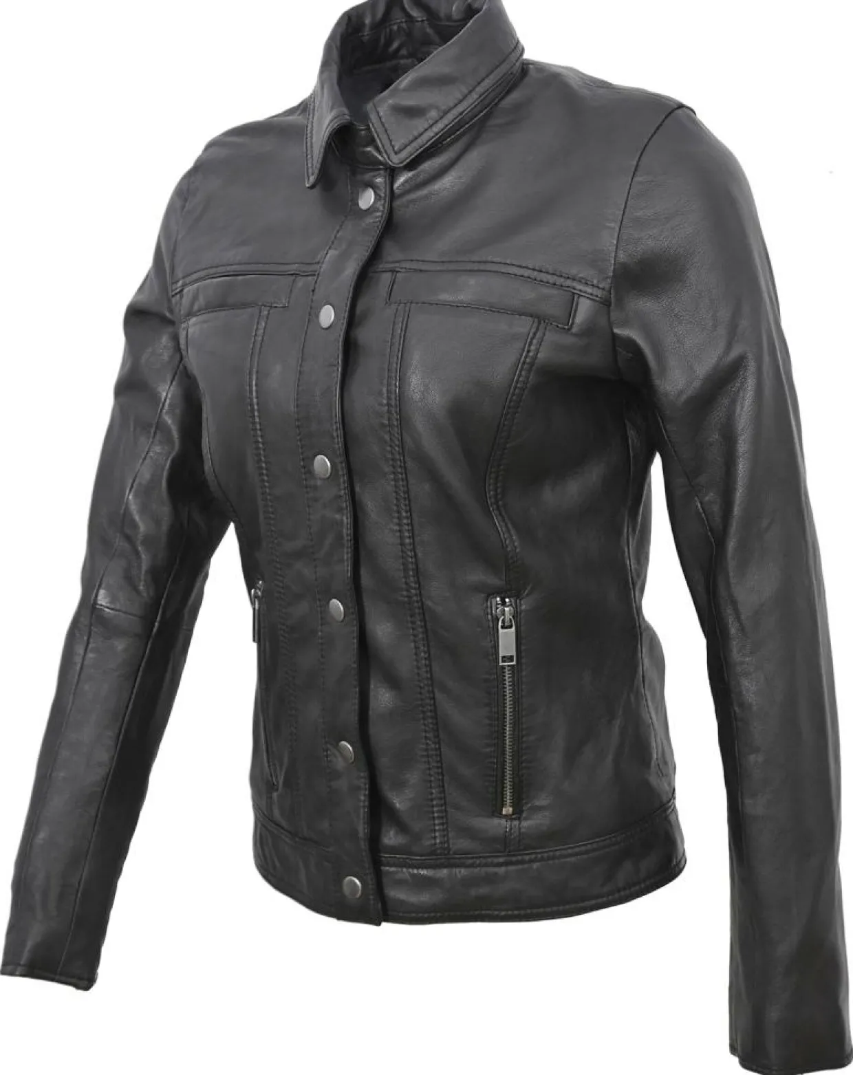 Femme Chyston Vestes, Blousons^Veste en Cuir Isia noire