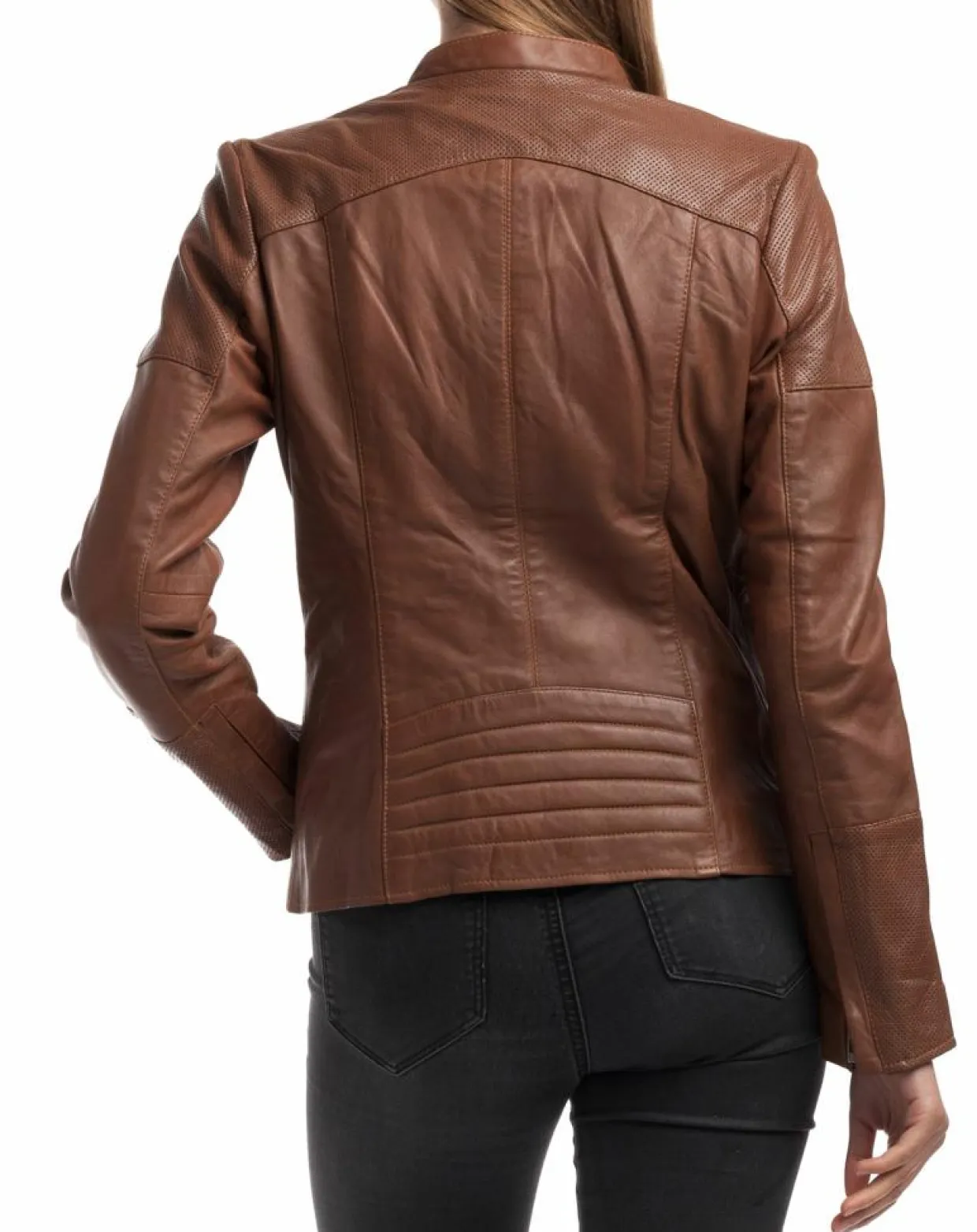 Veste en Cuir Ivette cognac-Chyston Sale
