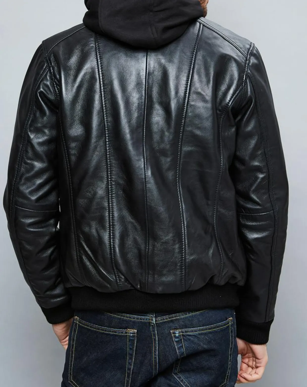 Veste en Cuir Jack noire-Chyston