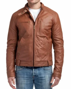 Homme Chyston Vestes, Blousons^Veste en Cuir Jacky cognac