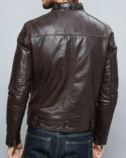 Homme Chyston Vestes, Blousons^Veste en Cuir Jacky marron
