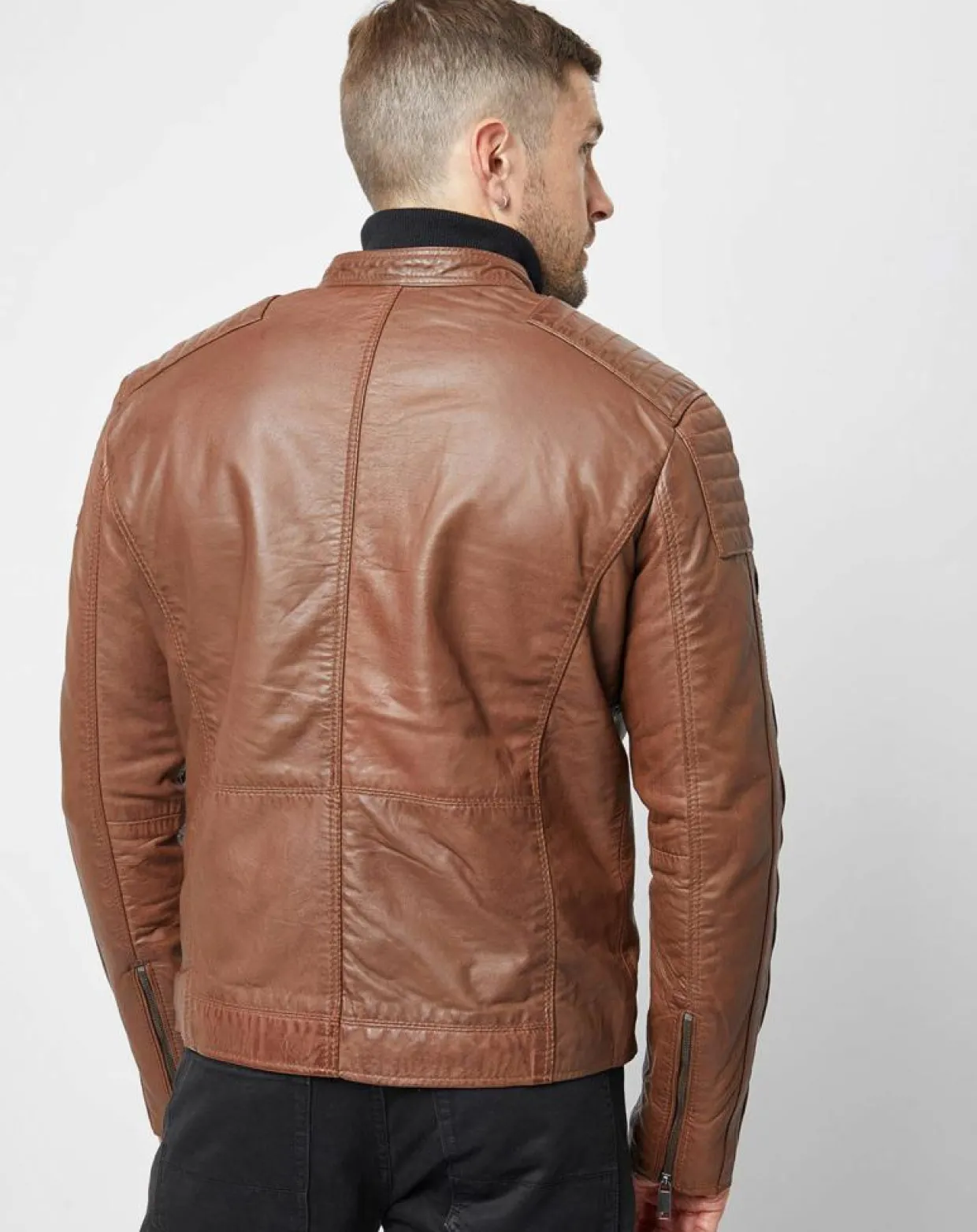 Homme Chyston Vestes, Blousons^Veste en Cuir Jefferson cognac