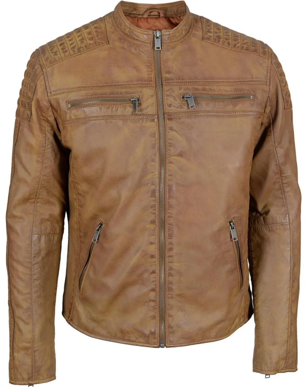 Homme Chyston Vestes, Blousons^Veste en Cuir Jefferson cognac