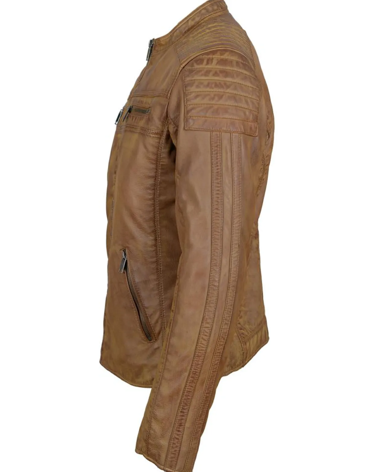 Homme Chyston Vestes, Blousons^Veste en Cuir Jefferson cognac