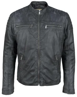 Veste en Cuir Jefferson noire-Chyston Online