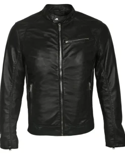 Veste en Cuir John noire-Blue Wellford Sale