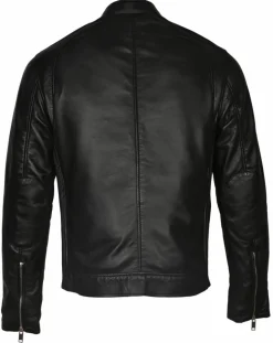 Veste en Cuir John noire-Blue Wellford Sale