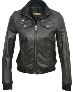 Femme Chyston Vestes, Blousons^Veste en Cuir Kaia noire