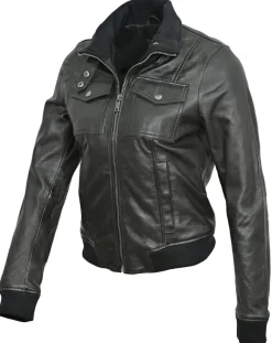 Femme Chyston Vestes, Blousons^Veste en Cuir Kaia noire