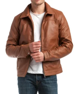 Homme Chyston Vestes, Blousons^Veste en Cuir Karlton cognac