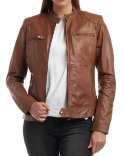 Femme Chyston Vestes, Blousons^Veste en Cuir Katia cognac