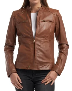 Femme Chyston Vestes, Blousons^Veste en Cuir Katia cognac