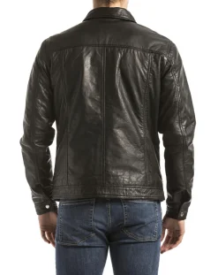 Homme Blue Wellford Vestes, Blousons^Veste en cuir Koluton noire