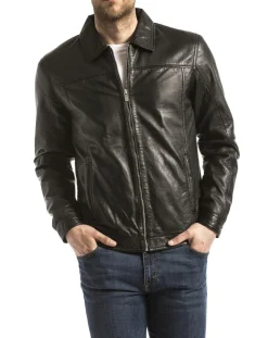 Homme Blue Wellford Vestes, Blousons^Veste en cuir Koluton noire