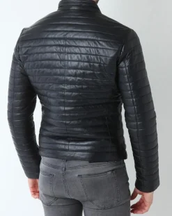 Homme Chyston Vestes, Blousons^Veste en Cuir Lazare noire