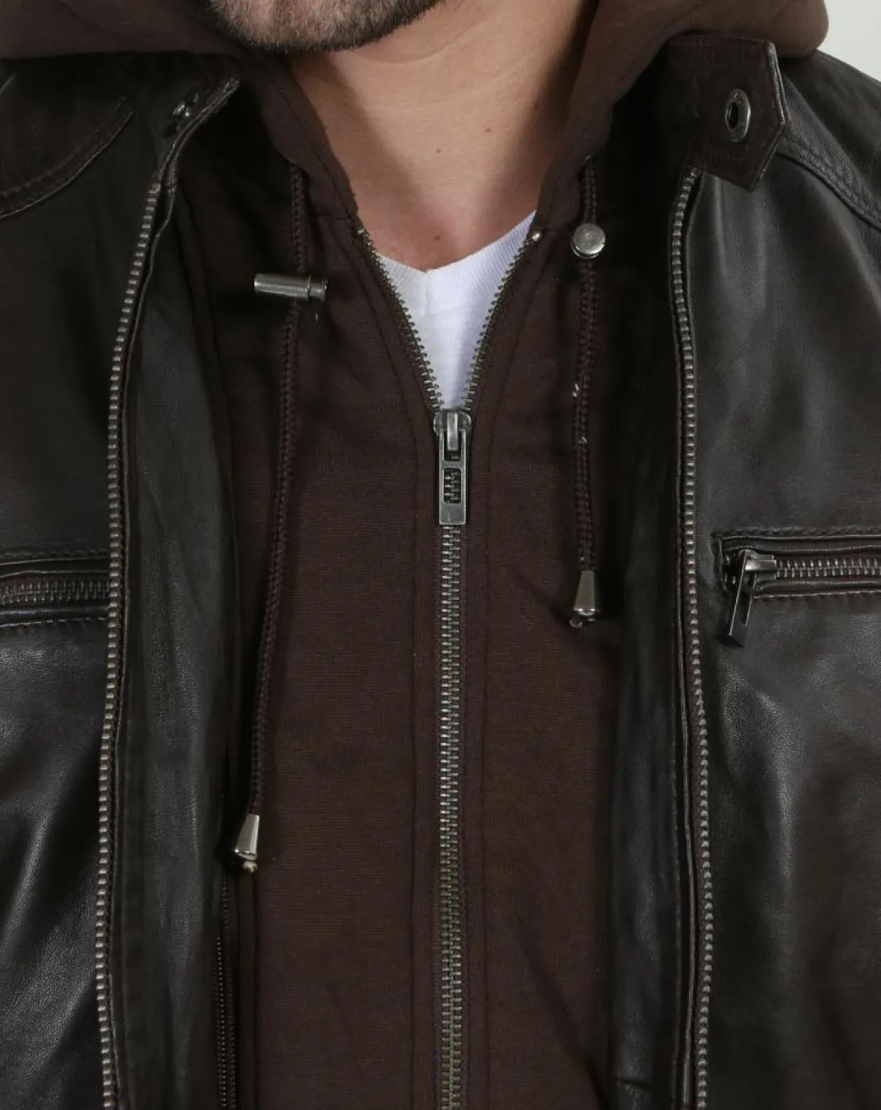 Homme Chyston Vestes, Blousons^Veste en Cuir Leif marron
