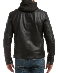 Veste en Cuir Leif noire-Chyston Outlet