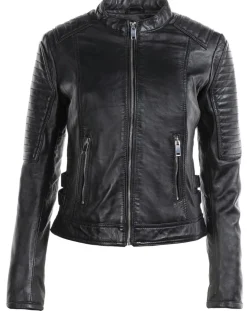 Veste en Cuir Lena noire-Chyston Outlet