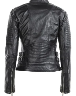Veste en Cuir Lena noire-Chyston Outlet