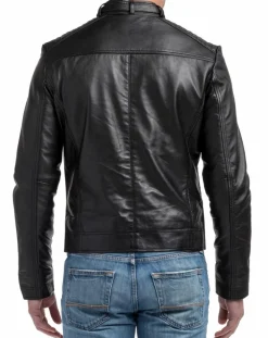 Veste en cuir léo noir-Chyston Clearance