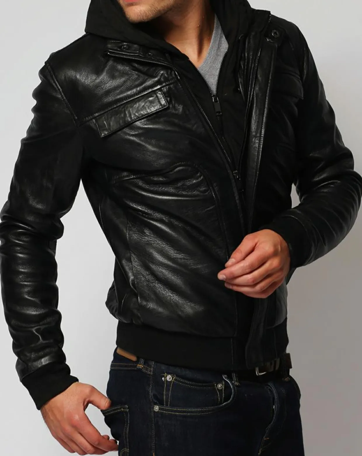 Veste en Cuir Lucas noire-Chyston New