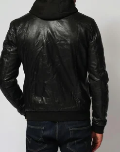 Veste en Cuir Lucas noire-Chyston New