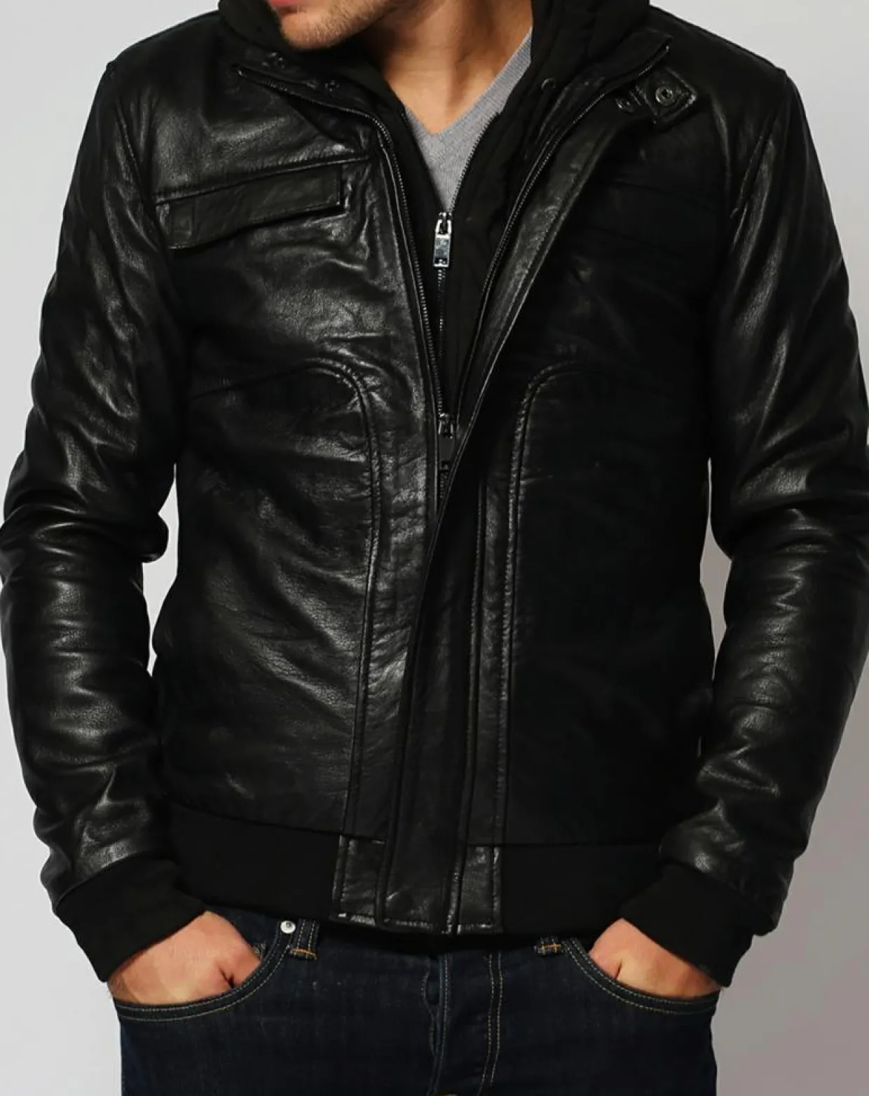 Veste en Cuir Lucas noire-Chyston New