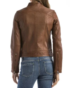 Veste en Cuir Madeira cognac-Blue Wellford Hot