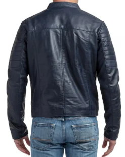 Homme Chyston Vestes, Blousons^Veste en Cuir Manuel bleu marine