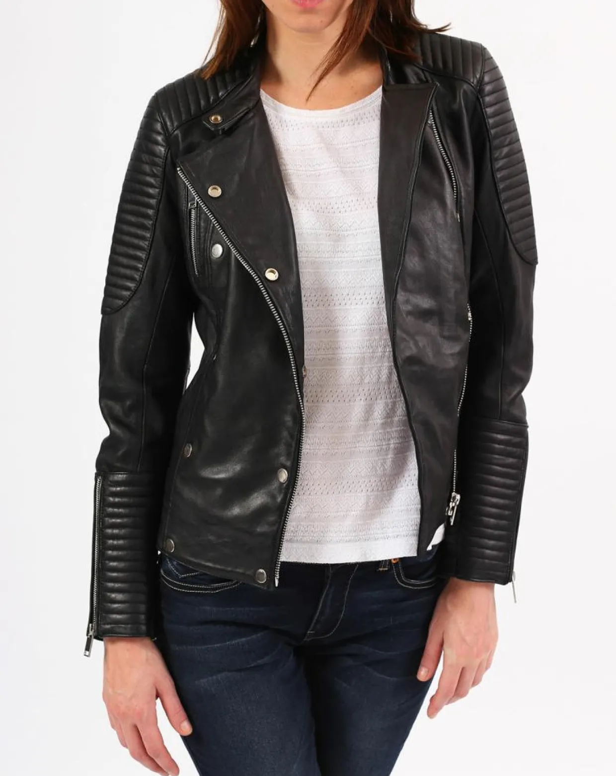 Femme Blue Wellford Vestes, Blousons^Veste en Cuir Marion noire