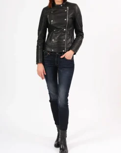 Femme Blue Wellford Vestes, Blousons^Veste en Cuir Marion noire