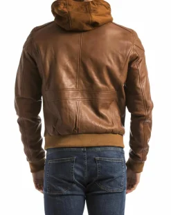 Homme Blue Wellford Vestes, Blousons^Veste en Cuir Maros cognac