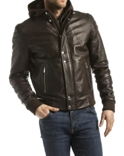 Veste en Cuir Maros marron-Blue Wellford Best