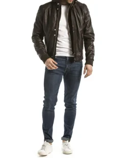 Veste en Cuir Maros marron-Blue Wellford Best