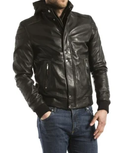 Homme Blue Wellford Vestes, Blousons^Veste en Cuir Maros noire